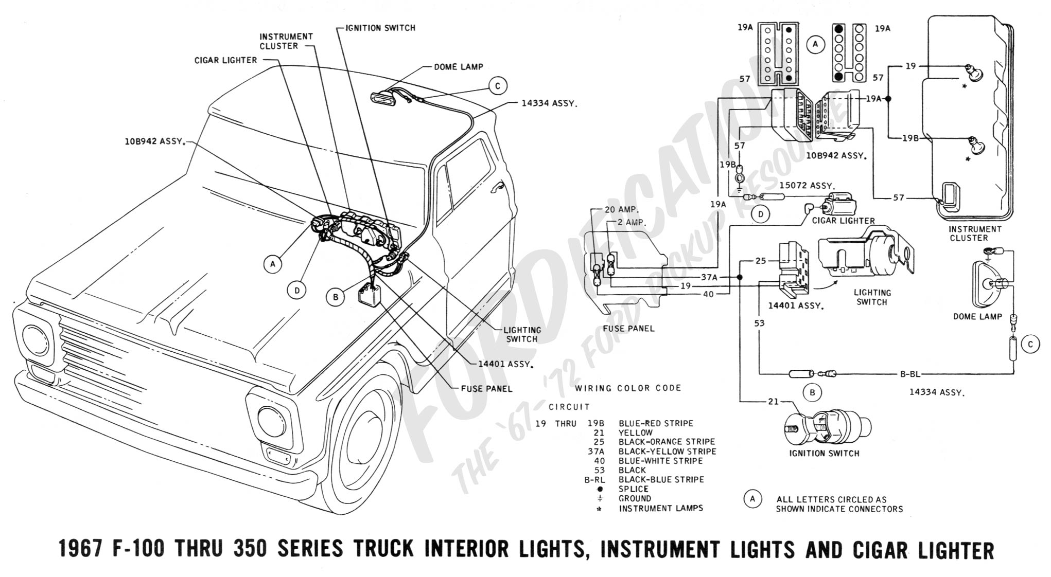1967 Mustang Turn Signal Switch Wiring Diagram from fordification.com
